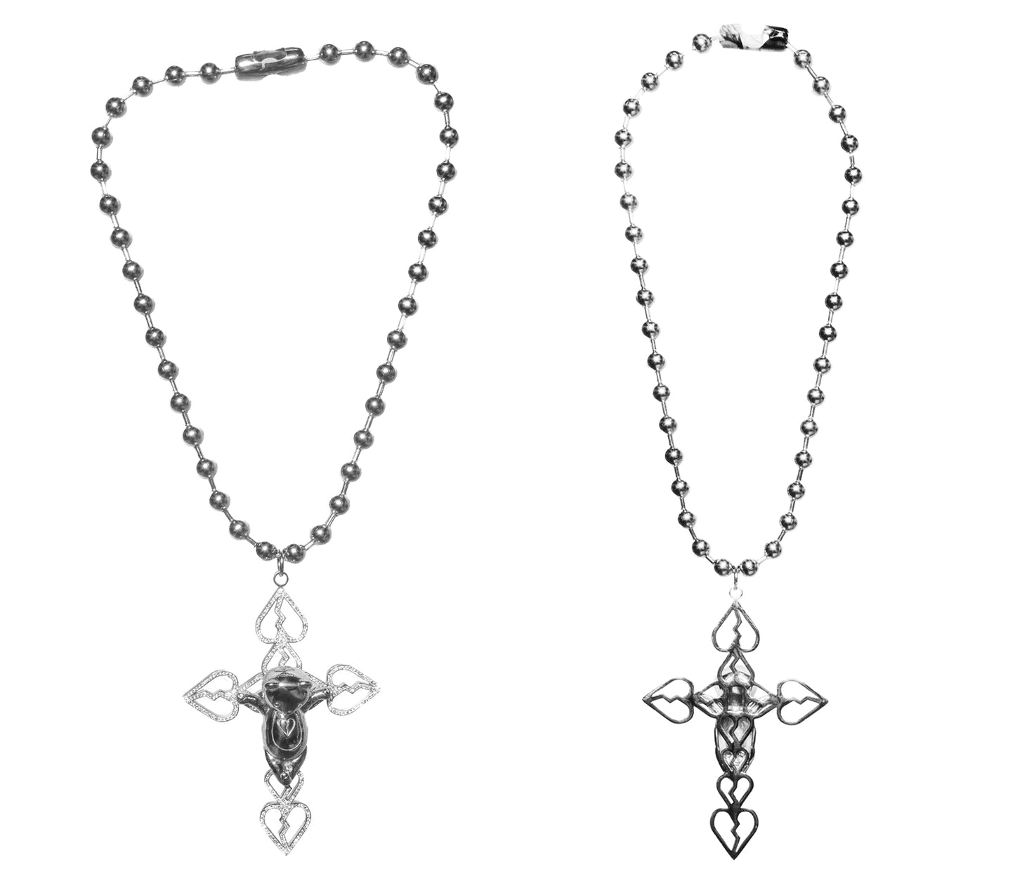 TEDDY CRUCIFIX NECKLACE (SILVER)