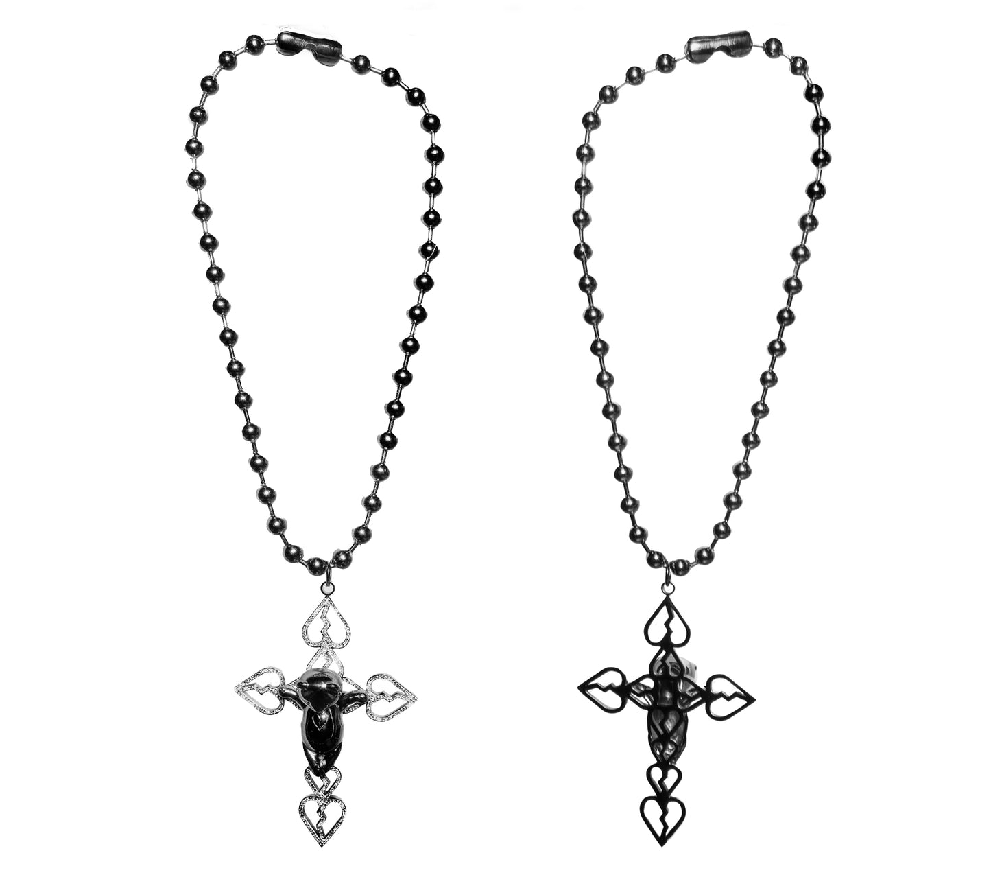 TEDDY CRUCIFIX NECKLACE (BLACK)