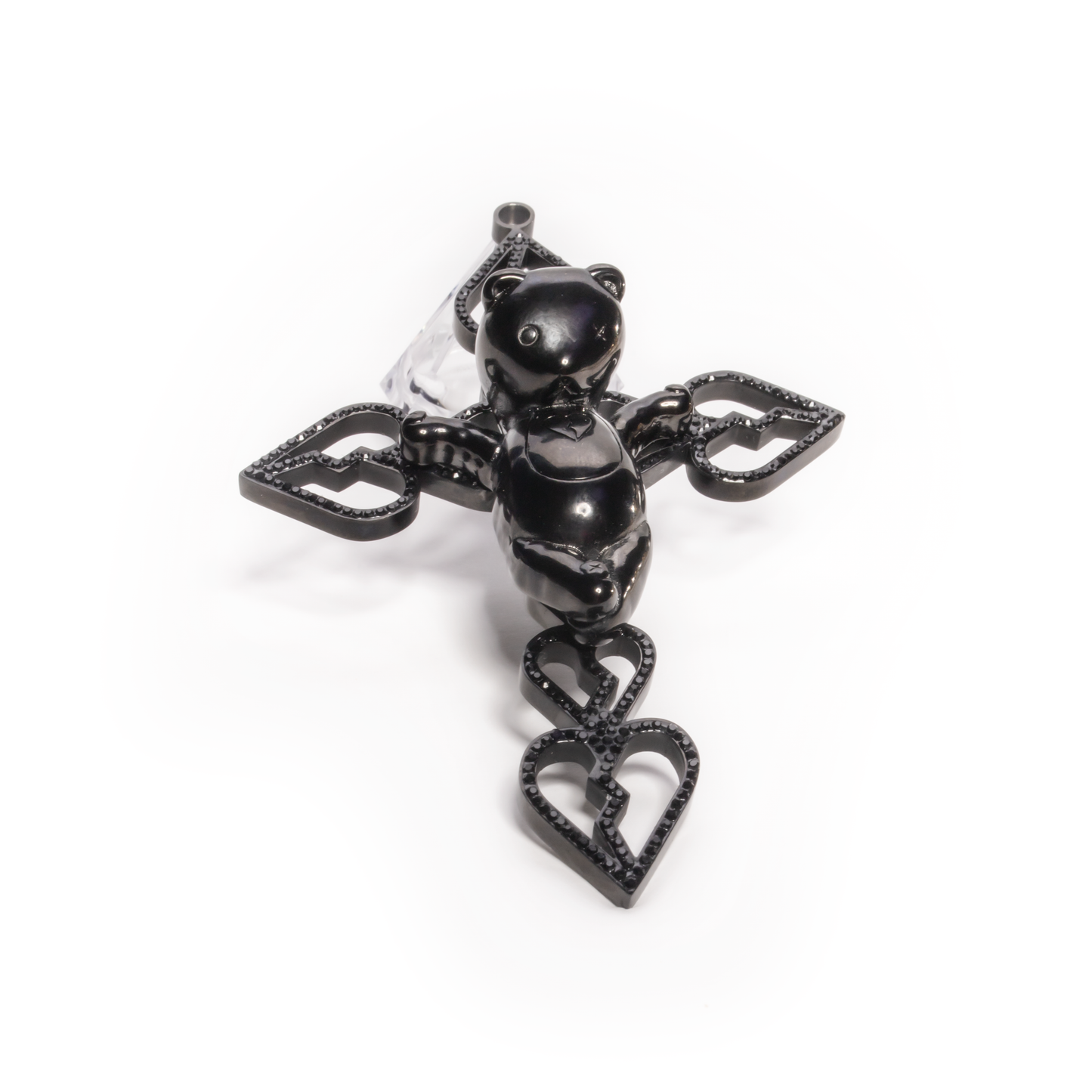 TEDDY CRUCIFIX NECKLACE (BLACK)
