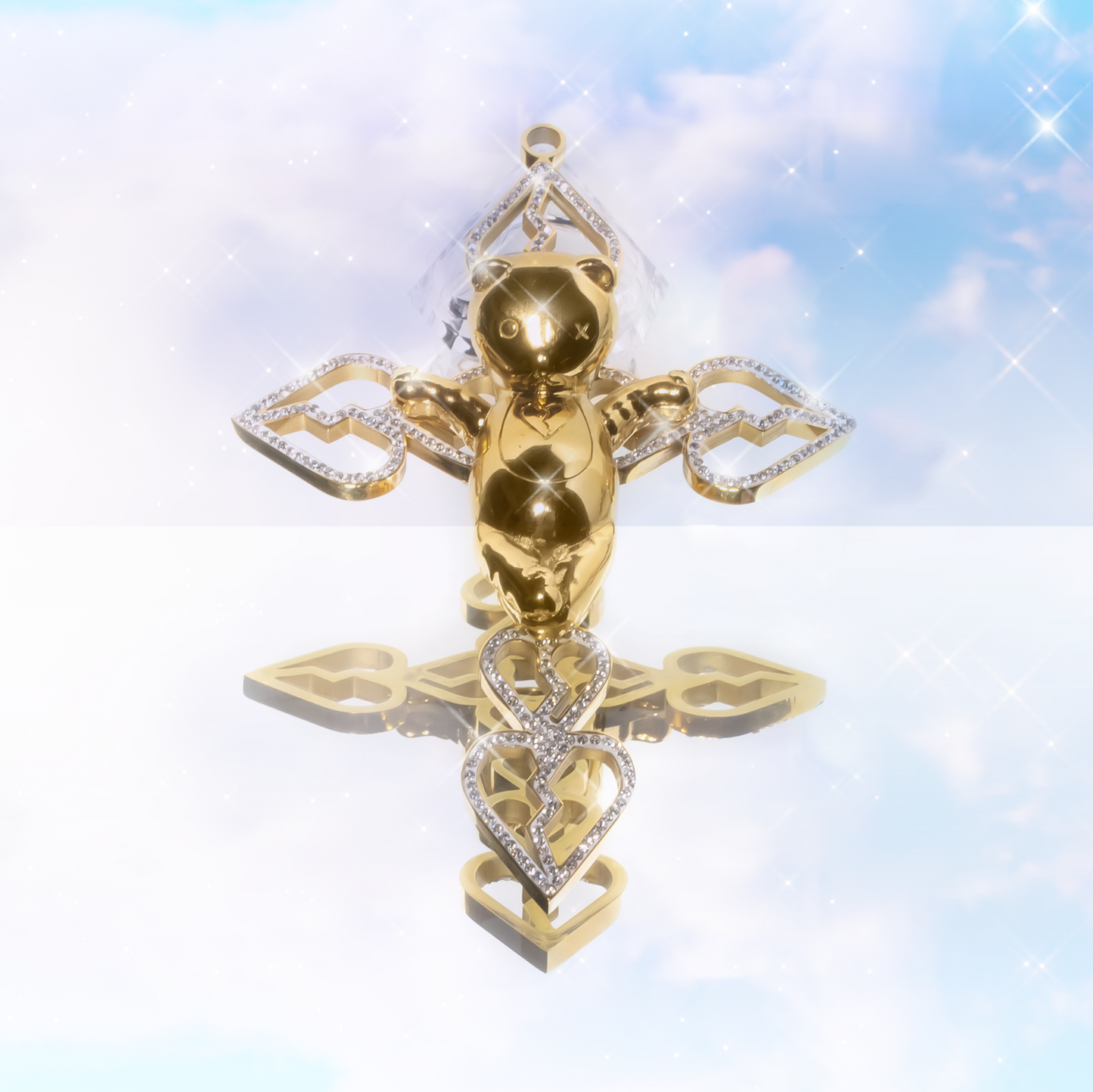 TEDDY CRUCIFIX NECKLACE (GOLD)